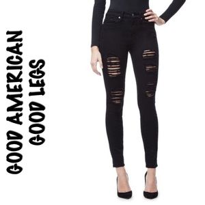 *NWOT* Good American Good Legs Black Skinny Jeans